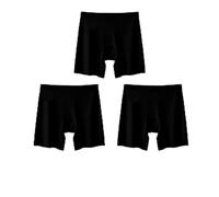 ZNJAMN Culottes Courtes pour Femmes 3pcs Women's Shorts Under The Skirt Safety Short Pants Ice Silk Female Boxer Women Seamless Panties Underwear for Summer pour Femmes(Black,XL)