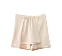 ZNJAMN Culottes Courtes pour Femmes Double Layer Safety Panties for Women Boxer High Waist Protective Shorts Under The Skirts Summer Dress Underwear pour Femmes(Beige,XL)