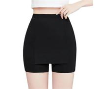 ZNJAMN Culottes Courtes pour Femmes Elastic Waist Women Tummy Control Seamless Shorts Double Layer Under The Skirt Boxer Safety Pants Shapewear Underwear pour Femmes(Black)