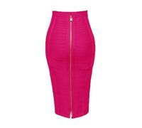 ZNJAMN Jupe Crayon Jupe Crayon Moulante élastique for Femme, Sexy, Unie, Fermeture éclair, 58 cm pour Femmes(Pink 2,XL)