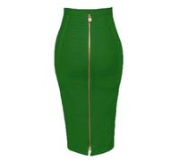 ZNJAMN Jupe Crayon Jupe Crayon Moulante élastique for Femme, Sexy, Unie, Fermeture éclair, 58 cm pour Femmes(Green 2,S)