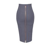 ZNJAMN Jupe Crayon Jupe Crayon Moulante élastique for Femme, Sexy, Unie, Fermeture éclair, 58 cm pour Femmes(Dark Grey,XXL)