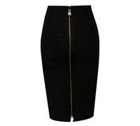 ZNJAMN Jupe Crayon Jupe Crayon Moulante élastique for Femme, Sexy, Unie, Fermeture éclair, 58 cm pour Femmes(Black,L)