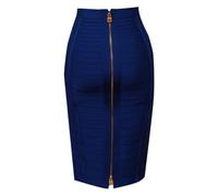 ZNJAMN Jupe Crayon Jupe Crayon Moulante élastique for Femme, Sexy, Unie, Fermeture éclair, 58 cm pour Femmes(Blue,M)