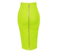 ZNJAMN Jupe Crayon Jupe Crayon Moulante élastique for Femme, Sexy, Unie, Fermeture éclair, 58 cm pour Femmes(Green 1,M)