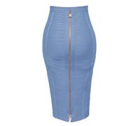 ZNJAMN Jupe Crayon Jupe Crayon Moulante élastique for Femme, Sexy, Unie, Fermeture éclair, 58 cm pour Femmes(Sky Blue,XL)