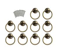 ZNJAMN Poignée de porte de meuble en alliage, anneau rond Vintage, boutons de tiroir de commode, placard for boîte à bijoux, anneau de porte, 10 pièces für Innen- und Außenbereich(Gold)