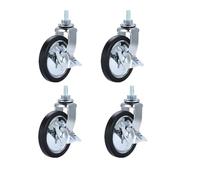 ZNJAMN roulettes Pivotantes 4 pièces 3 Pouces vis mère chromé Universel/Frein Roue à Manger PP roulettes Chariot Roues silencieuses Meubles(Brake)