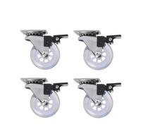 ZNJAMN roulettes Pivotantes 4 pièces avec Frein roulettes pivotantes de 2/3 Pouces Roulette Industrielle Robuste avec Tige filetée M8 X 15mm Roues en PU sans Bruit for établi de Chariots