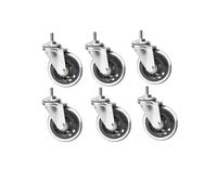 ZNJAMN roulettes Pivotantes (6 Paquets) 3 Pouces M8 vis PU polyuréthane Rouleau Roue à Glace Chaise d'ordinateur Roulette pivotante silencieuse poulie Universelle