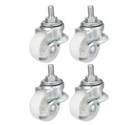 ZNJAMN roulettes Pivotantes 8 pièces 1.5 Pouces roulettes pivotantes PP 360 degrés Tige filetée Roulette avec Frein M8 X 15mm capacité 33lb