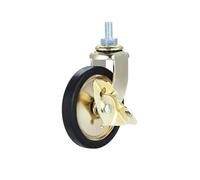 ZNJAMN roulettes Pivotantes Roue de Salle à Manger avec Tige de vis de 3 Pouces, avec Frein doré et Roulette pivotante en PP, à poussée Manuelle, silencieuse, for Meubles, 4 Paquets(M8-Brake)