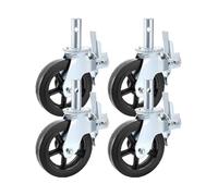 ZNJAMN roulettes Pivotantes Roulette pivotante en Caoutchouc for échafaudage Robuste, 8x2 Pouces, avec Double Verrouillage, capacité de 1100lb par Roue à 360 degrés, Paquet de 4