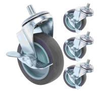 ZNJAMN roulettes Pivotantes roulettes industrielles légères, 4 pièces, Tige de roulettes for Pieds de Meubles, Plaque Universelle, Chaise pivotante en Acier Inoxydable
