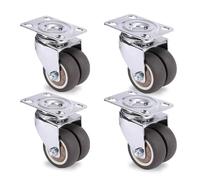 ZNJAMN roulettes Pivotantes roulettes pivotantes for Meubles, 4 pièces, 1.5 "/2", roulettes Robustes en Caoutchouc Souple for Chariot à Plate-Forme, Accessoires ménagers(4PCS Without Brake,1.5 inch)