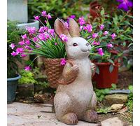 ZNKZJ Pot de Fleur de Lapin d'extérieur,Creative Animal Succulent Planter Pots, Eco Friendly Resin Plant Pots Garden Balcony Home Container Ornament,A