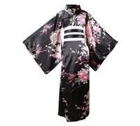 ZNLFS Robe kimono traditionnelle japonaise pour femme, costume d'Halloween, cosplay, geisha yukata, Noir , taille unique