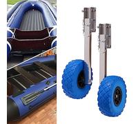 ZNLLQZN Roues de bateau pneumatiques universelles - Roues arrière - Amovibles - En acier inoxydable - Diamètre des pneus : 25 cm - Pour tous les types de bateaux gonflables et remorques