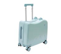 ZNLLQZN Valise à roulettes pour enfant de 3 à 6 ans, avec barre de traction et serrure à mot de passe pour les courts voyages et les voyages d'études, capacité de charge 50 à 60 kg, bleu ciel, 45,5 ×