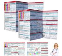Znnhnn Guide de poche ECG,Carte de poche ECG,Carte de poche d'interprétation ECG,pour hôpital, soins à domicile, étudiants