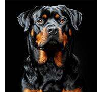 Znnhtyj 5D DIY Peinture au Diamant, Peinture numérique au Diamantchien DIY Cristal Strass Peinture Plein Forage Broderie Artisanat Point De Croix Chambre Salon Décoration Murale rottweiler 80x80cm