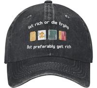 ZNODXFIV Balatro Devenir Riche ou Mourir en Essayant Unisexe Casquettes de Baseball Cartes Jeu en Détresse Lavé Chapeau Extérieur Toutes Les Saisons Réglable Casquette de Soleil Cool