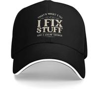 ZNODXFIV Casquette de Baseball c’est ce Que Je Fais Je répare des Trucs et Je Sais des Choses y2k Rétro Unisexe Hommes Camionneur Pare-Soleil Impression Chapeau de Tennis Cool