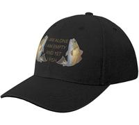ZNODXFIV Casquette de Baseball Homme Noire Je suis Seul. Je suis Vide. et pourtant, Je pêche Un Chapeau à Pompon Mignon pour Le Soleil Cool