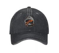 ZNODXFIV Casquette de Pompier français Flame Graphic, Orange & Black, Streetwear Demin Trucker Hat Durable for All Seasons Golf Hat Baseball Cap Cool