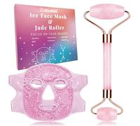ZNÖCUETÖD Rouleau à glace pour le visage - Rouleau de jade et masque facial à glace - Masque en gel rafraîchissant à froid - Ensemble cadeau pour femme - Pour le vieillissement du visage, les rides