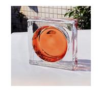 ZNQNDSR Brique de Verre Les Blocs De Verre Colorés Transparents Protègent L'intimité des Briques De Cristal Latérales, des Carreaux De Verre Carrés pour La Décoration des Hôtels À Domicile(Orange)