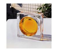 ZNQNDSR Brique de Verre Les Blocs De Verre Colorés Transparents Protègent L'intimité des Briques De Cristal Latérales, des Carreaux De Verre Carrés pour La Décoration des Hôtels À Domicile(Yellow)
