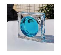 ZNQNDSR Brique de Verre Les Blocs De Verre Colorés Transparents Protègent L'intimité des Briques De Cristal Latérales, des Carreaux De Verre Carrés pour La Décoration des Hôtels À Domicile(Blue)