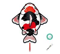 ZNQNDSR Cerf-Volant de Poisson Koi avec Ligne et Moulinet, Tissu Ripstop 210T, Facile à Piloter pour Les débutants et Les Adultes en Plein air(String1312ft,39x44in)