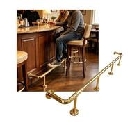 ZNQNDSR Garde-Corps De Pied De Barre Robuste, Kit De Rails De Pied De Barre Fixés Au Mur De 3.28 À 16,4 Pieds pour Comptoir De Cuisine De Restaurant Et De Café(Gold,5.0M/16.40FT)