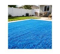 ZNQNDSR Gazon Artificiel Extérieur Découpable, Tapis d'herbe Coloré avec Trous De Drainage, pour Toit De Zone pour Animaux De Compagnie De Cour De Patio(Blue,6.5x6.5ft)
