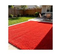 ZNQNDSR Gazon Artificiel Extérieur Découpable, Tapis d'herbe Coloré avec Trous De Drainage, pour Toit De Zone pour Animaux De Compagnie De Cour De Patio(Red,6.5x24.6ft)