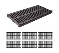ZNQNDSR Grille De Drainage avec Granulés Antidérapants, 6 Pièces, Systèmes De Canaux De Drainage pour Allées, Jardins, Cours, Allées, Garages(19.7x9.8x1.5in)