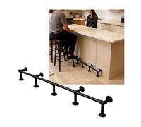 ZNQNDSR Kit De Rails De Pied De Barre De 3,28 À 16,4 Pieds, Garde-Corps De Pied De Barre Fixés Au Mur, pour Comptoir De Réception Intérieur Et Extérieur(Dark Brown,4.4M/14.44FT)