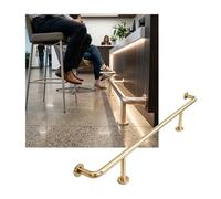 ZNQNDSR Kit De Repose-Pieds De Barre en Acier Inoxydable, Barres Résistantes À l'eau, pour Cuisine, Café, Bibliothèque, Bureau De Réception(Champagne Gold,5.0M/16.40FT)