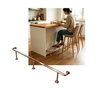 ZNQNDSR Rail De Pied De Barre Mural, Kit De Rails De Pied De Barre en Acier Inoxydable De 3.28 À 16,4 Pieds pour Comptoir Intérieur Et Extérieur(Rose Gold,5.0M/16.40FT)