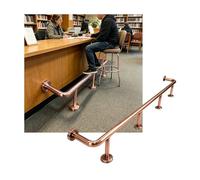 ZNQNDSR Repose-Pieds De Barre D'intérieur d'acier Inoxydable De Rails De Pied De Barre De 3.28~16.4ft pour Le Comptoir De Réception De Cuisine De Restaurant(Rose Gold,5.0M/16.40FT)