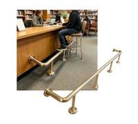 ZNQNDSR Repose-Pieds De Barre D'intérieur d'acier Inoxydable De Rails De Pied De Barre De 3.28~16.4ft pour Le Comptoir De Réception De Cuisine De Restaurant(Champagne Gold,5.0M/16.40FT)