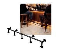 ZNQNDSR Supports De Rail De Pied De Barre De 3,28 À 16,4 Pieds, Garde-Corps De Pied De Barre Fixés Au Mur, pour Bibliothèque De Cuisine De Restaurant(Dark Brown,4.1M/13.45FT)