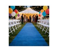 ZNQNDSR Tapis D'allée Antidérapant en Tissu Épais, pour Église, Mariage, Dîner De Gala, Défilé De Mode Et Occasions Formelles en Intérieur(Blue,6.5x65.6ft)