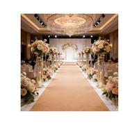 ZNQNDSR Tapis De Cérémonie Tapis De Passage D'allée Premium pour Sol Scène Escaliers Anniversaire Mariage Thème Bal Décoration(Camel,4.9x32.8ft)