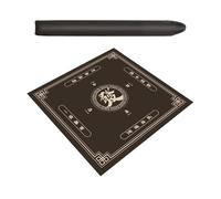 ZNQNDSR Tapis De Jeu De Mahjong Portable, Carré, Antidérapant, Épais, avec Sac De Rangement, pour Poker, Pai Jiu, Voyage(Brown,27x27)