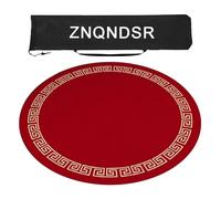 ZNQNDSR Tapis De Mahjong Rond pour Jeux De Cartes De Poker Mahjong, Jeu Assorti De Mahjong, Tapis De Table De Mahjong avec Sac De Rangement(Red,80cm/31in)