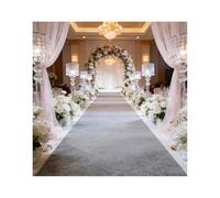 ZNQNDSR Tapis D'intérieur Et D'extérieur Enroulable, Antidérapant, pour Couloir, Décorations De Fête À Thème, De Cérémonie De Mariage, De Bal(Gray,3.9x32.8ft)