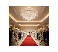 ZNQNDSR Tapis Moderne Pliable Et Doux pour Allée, pour Fête Prénuptiale, Exposition Artistique, Événement Communautaire, Rassemblements Intérieurs Et Extérieurs(Red,4.9x164ft)